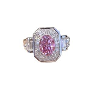 Elegant Pink and Silver Women's Ring